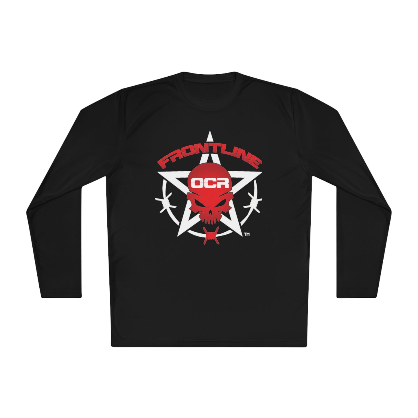 Frontline OCR long sleeve race shirt-Race Day Red Earn It flag