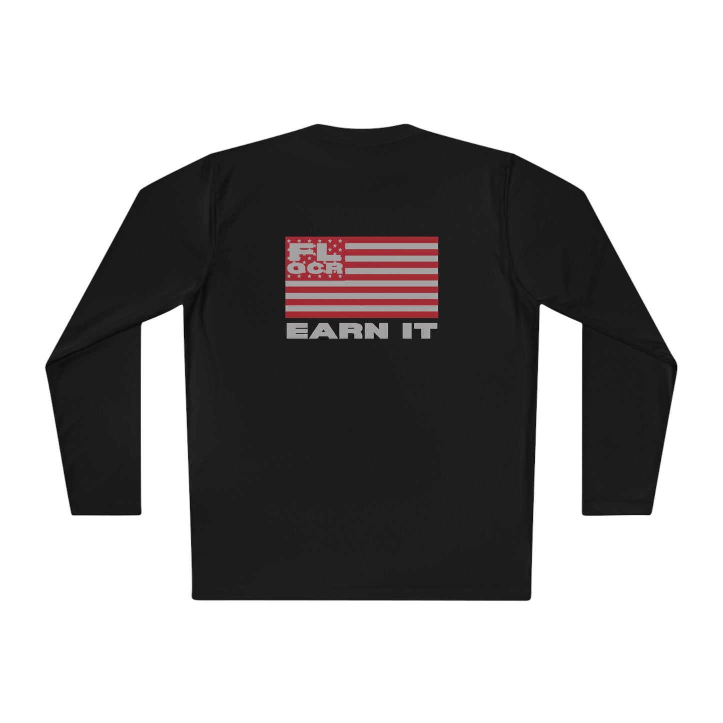 Frontline OCR long sleeve race shirt-Race Day Red Earn It flag