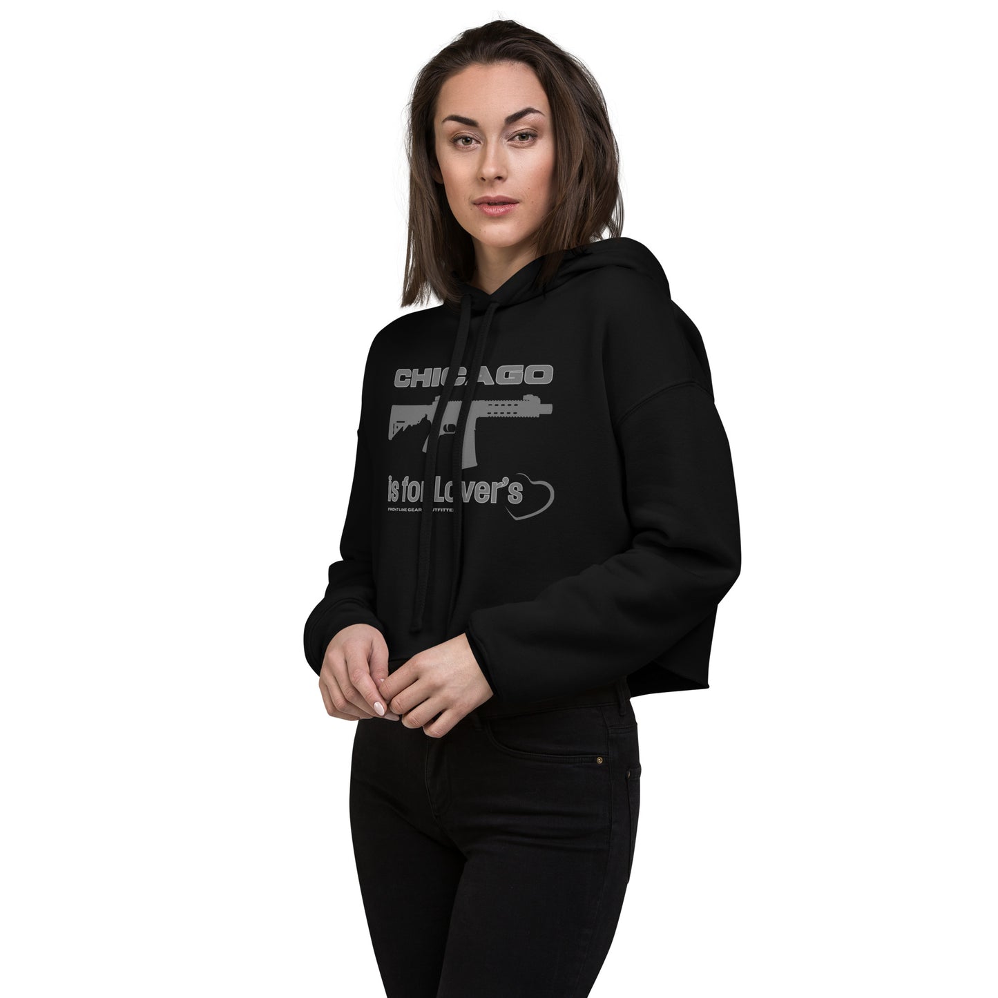 Chicago is for Lover's Crop Hoodie